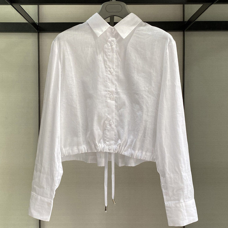 阿玛施旗舰店官网2020秋装新款正品代购短款系带长袖衬衫防晒衣女
