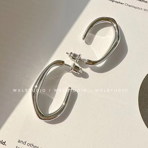 吾小历时尚咖环保黄铜金属耳环女