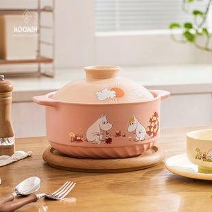 Moomin姆明砂锅保温粗陶瓷煲仔饭耐高温不易裂焖饭锅巴土锅釉下彩