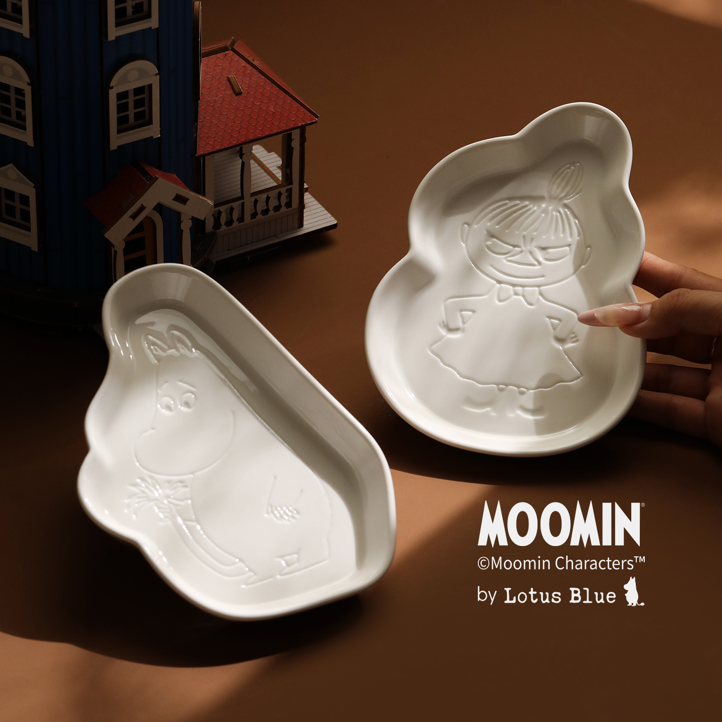 moomin姆明创意卡通陶瓷盘子儿童水果盘点心甜品盘零食碟子高颜值