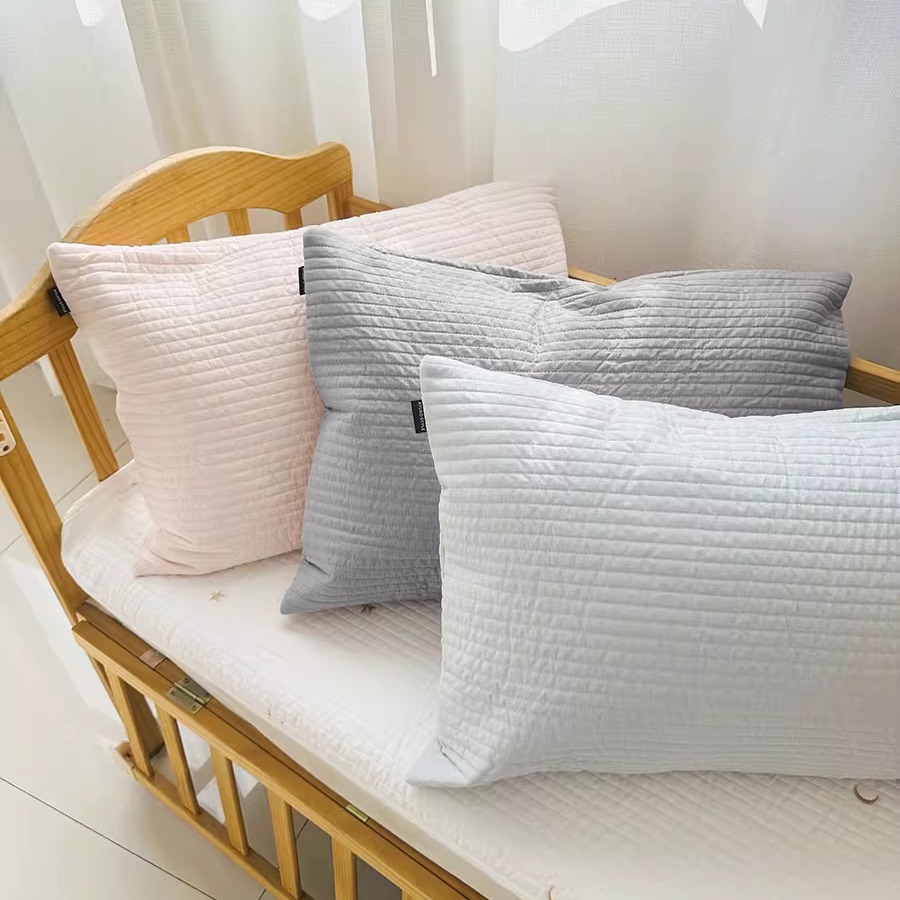 双面可用纯棉绗缝枕头套婴儿用