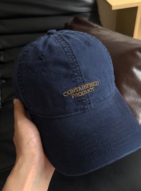 美式复古cont刺绣显白棒球帽子男女户外遮阳显脸小鸭舌帽韩潮百搭