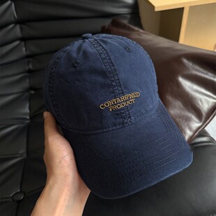 美式复古cont刺绣显白棒球帽子男女户外遮阳显脸小鸭舌帽韩潮百搭