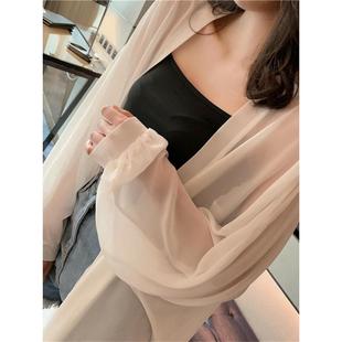 春夏季新款仙女披肩超仙2026开衫长衣女年外套超新过膝薄纱防晒