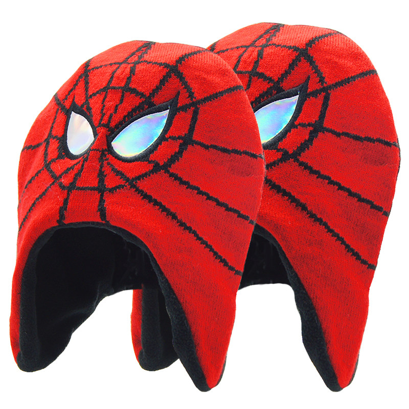 儿童冬季帽子漫威蜘蛛侠男童户外玩雪防风保暖护耳帽防冻