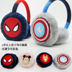 儿童保暖耳罩冬男童漫威蜘蛛侠卡通动漫护耳耳包保暖耳暖耳捂子