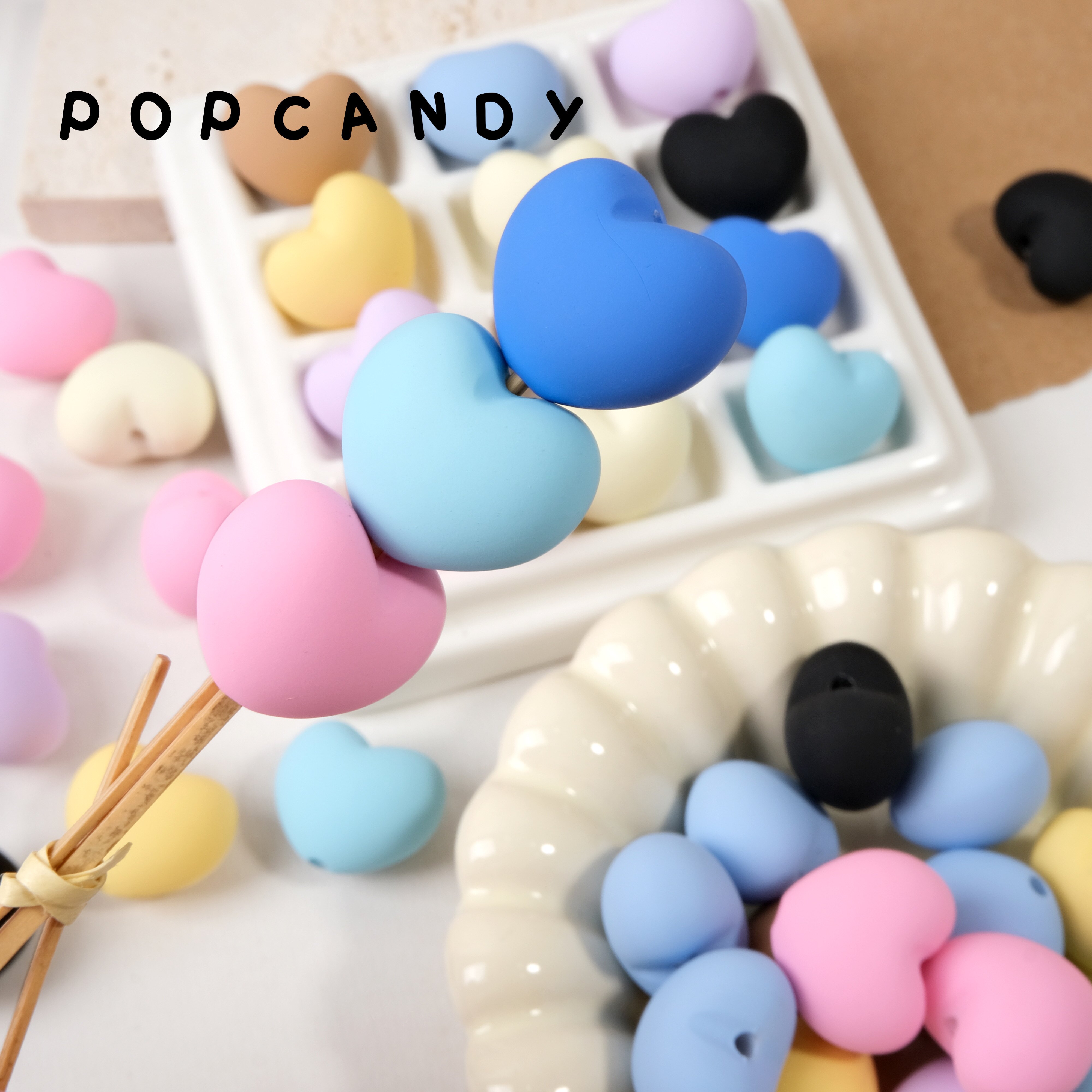 胖爱心星星兔星球可爱彩色珠珠流行色手机链挂件饰品DIY手工串珠