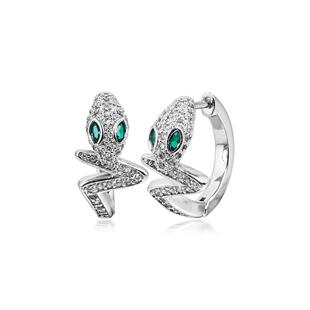 WIC闪电衔尾蛇莫桑钻S925银针蛇年限定情侣耳环