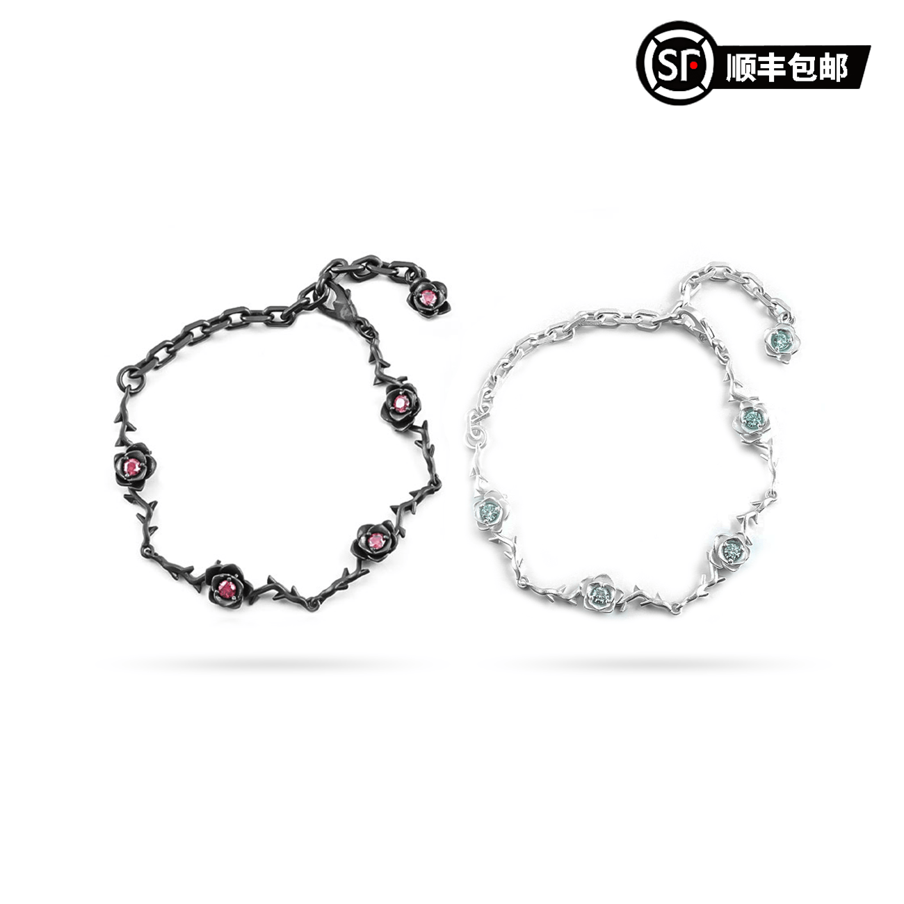 莫桑钻荆棘玫瑰送礼手链WIC百搭