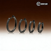 WIC暗黑系列 F136养耳洞耳环 黑武士钛合金多尺寸ASTM