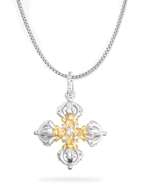 WIC男女通用铜合金十字花吊坠