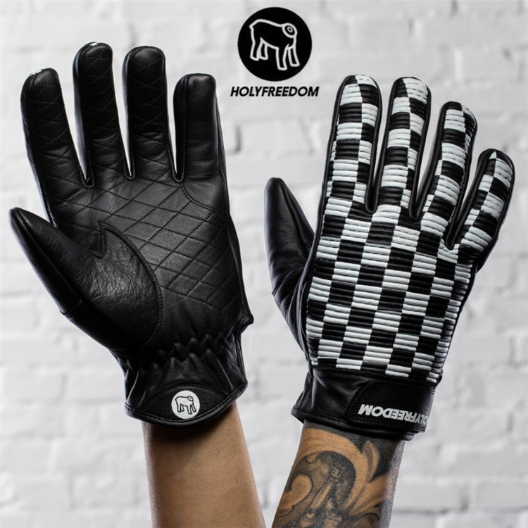 意大利HOLYFREEDOM适用于复古拿铁凯旋摩托车骑行手套机车四季