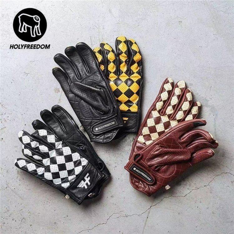 HOLYFREEDOM四季适用于哈雷拿铁凯旋印第安复古摩托车防摔手套