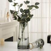 网红透明花瓶ins风轻奢水培鲜花干花玻璃瓶描金爆款 客厅插花摆件