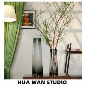 玻璃花瓶富贵竹仿真花干花摆件