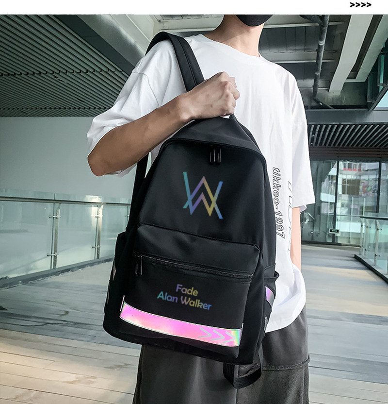 alan walker艾伦沃克书包faded同款学生双肩背包男韩版周边反光包