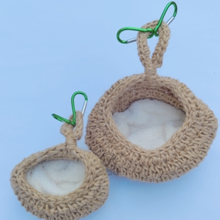 松鼠魔王窝 小宠窝悬挂鸟窝 编织吊篮鹦鹉睡窝蜜袋鼯狐獴小兔子窝