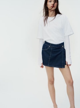 6164/068  新款 女装 Z1975 双襟牛仔裙裤 6164068 400