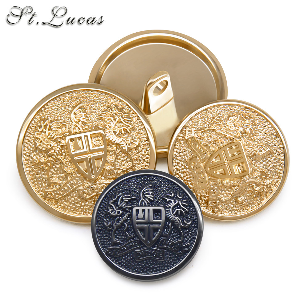 纽扣黑色金色金属钮扣西装休闲外套夹克枪黑色高脚合金扣子