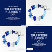Super Junior应援手链20周年专辑手串蓝色SJ演唱会串珠礼物饰品