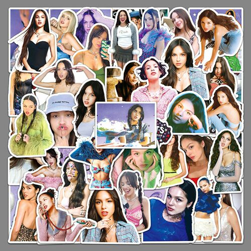 娅娅Olivia Rodrigo不干胶贴纸欧美歌手印象笔记本电脑吉他防水