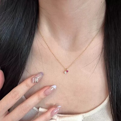 猫女的心事迷你小樱桃项链小众设计感高级轻奢风气质百搭锁骨链女