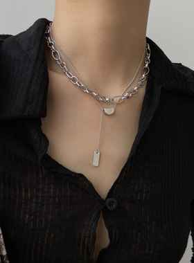 26度晚风简约双层叠戴卫衣项链