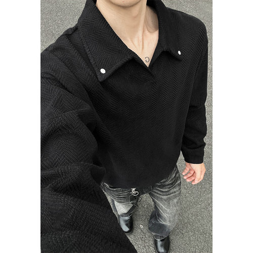 OUN秋季美式POLO长袖卫衣