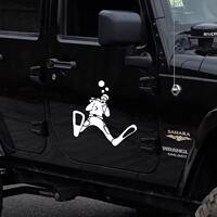 Scuba diver car stickers Luggage handle box decoration DIY trendy black and white body, door and window stickers thumbnail 2
