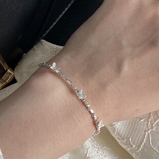 风S295碎银子星星闪耀小蝴蝶手链简约手饰简约ins 明天见ohh新中式