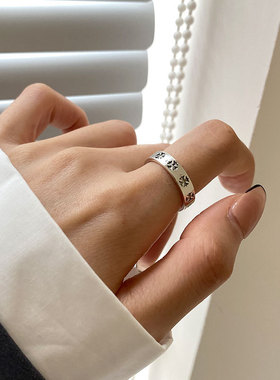 925纯银十字架戒指复古日韩简约