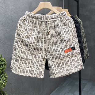 薄款 男夏季 美式 宽松高街大口袋中裤 子 冰丝工装 休闲运动五分裤 短裤