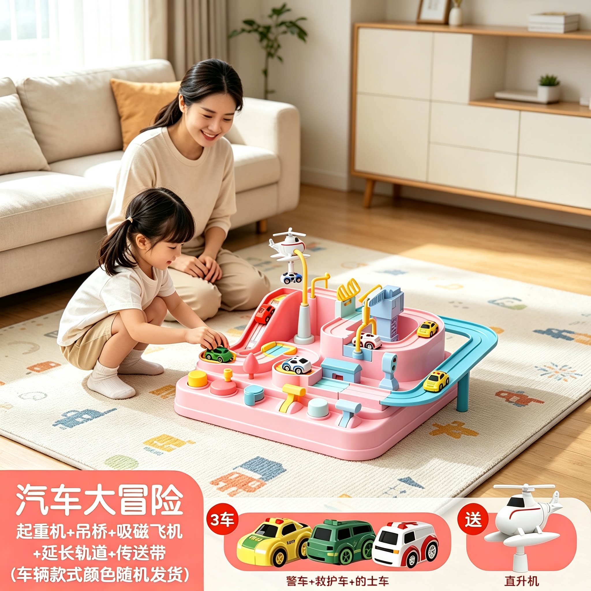 顺滑3岁教育认知惯性轨道车图片