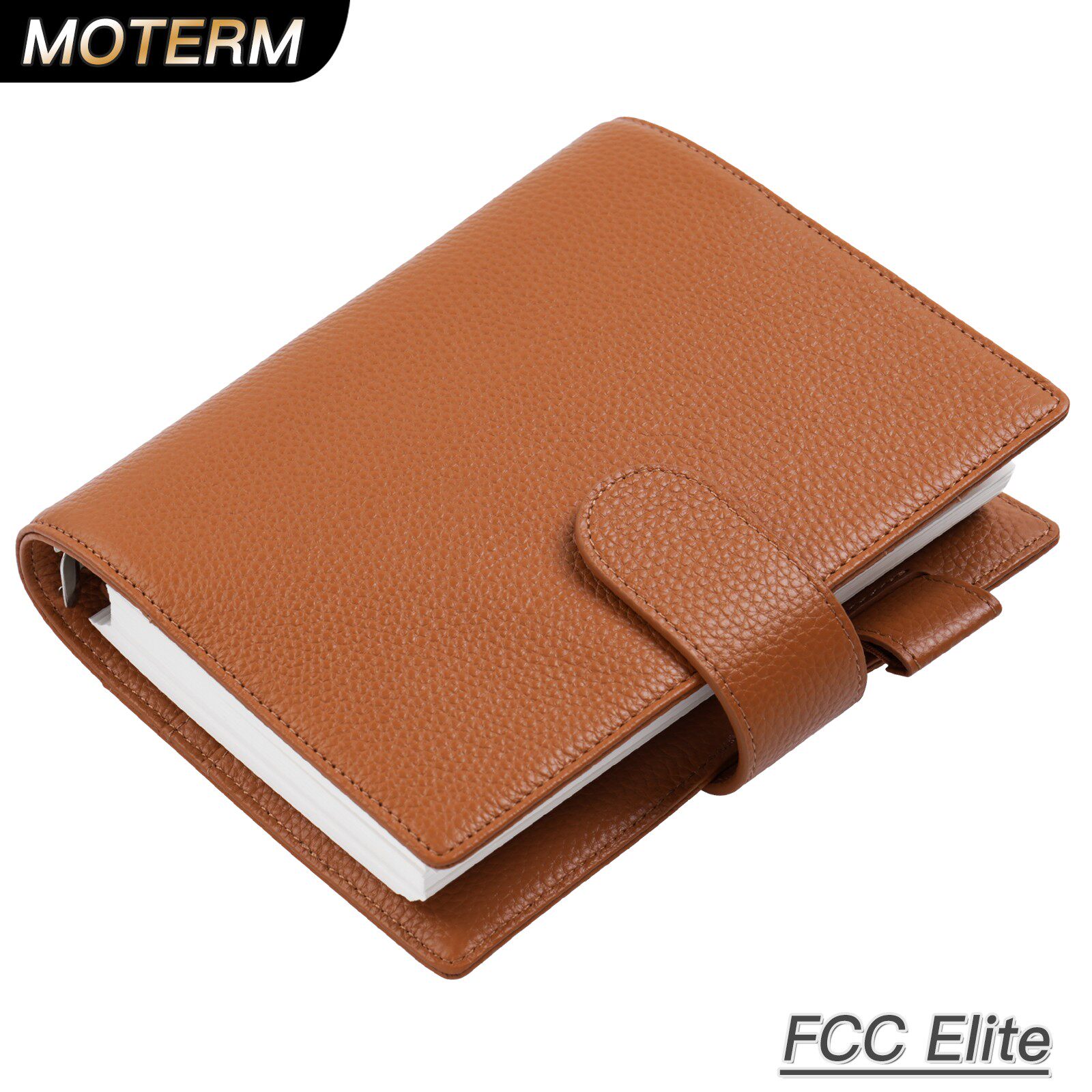 Moterm活页手帐FCC尺寸头层牛皮荔枝纹活页记事本Elite书衣