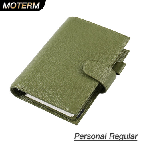 moterm个人A6荔枝纹真皮活页手帐