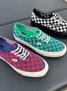 Vans Premium Authentic 44编织棋盘格低帮男女款板鞋VN000EJC1KP