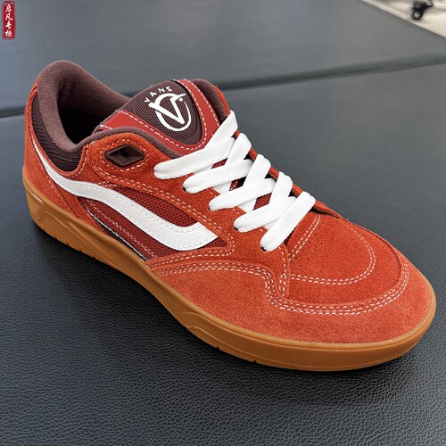 VANS范斯红色低帮复古滑板鞋