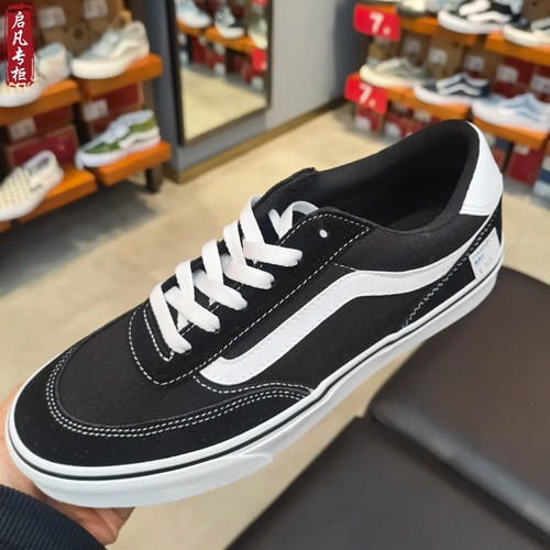 VANS范斯Brooklyn LS黑白经典男女款低帮休闲板鞋VN000D7QBA2
