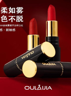 欧莱加丝绒雾感不沾杯口红唇釉防水滋润显白女持久不掉色OULAIJIA