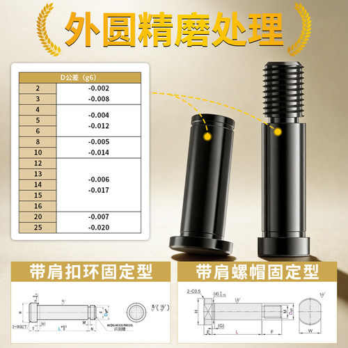 带肩铰链销MIC12-D4-L10 L12L14 L15 L16 L18 L20 L22 L24 L25L30