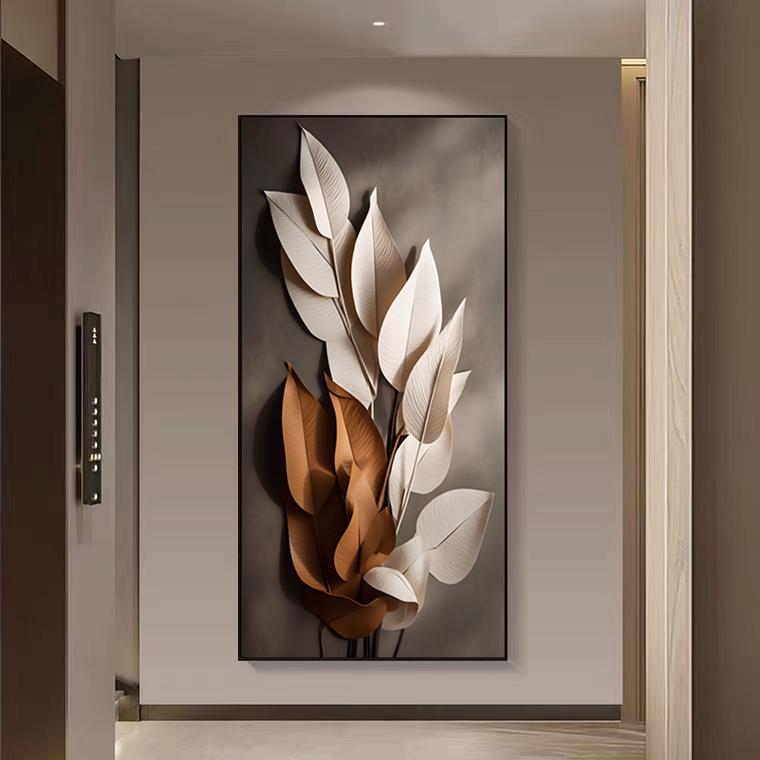 家大业大玄关装饰画立体感入户走廊正对门墙画楼梯竖版墙简约挂画