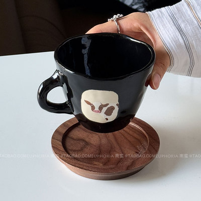 复古创意牛马咖啡杯马克杯水杯