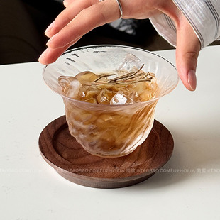 功夫茶系列国风鸡尾酒杯玻璃杯复古拿铁咖啡杯冷萃杯古典冰球杯子