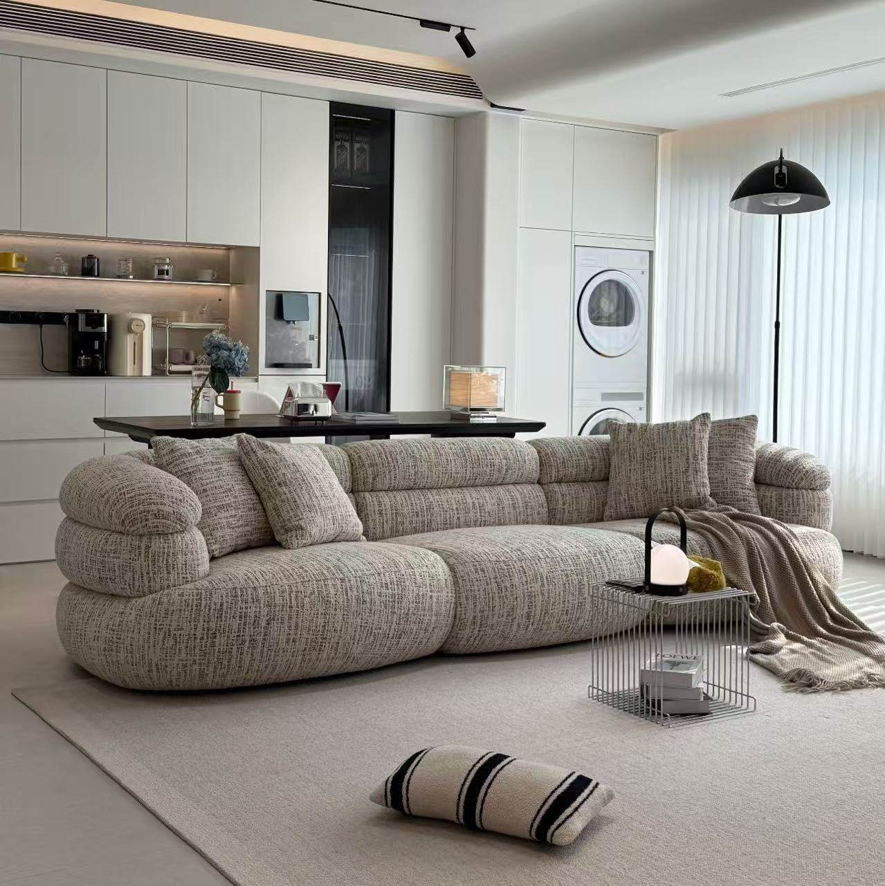 意式极简龙猫沙发棉麻布艺沙发客厅设计师小户型中古风直排沙发,住宅家具,布艺沙发,淘宝优惠券,粉丝福利购,淘宝优惠卷