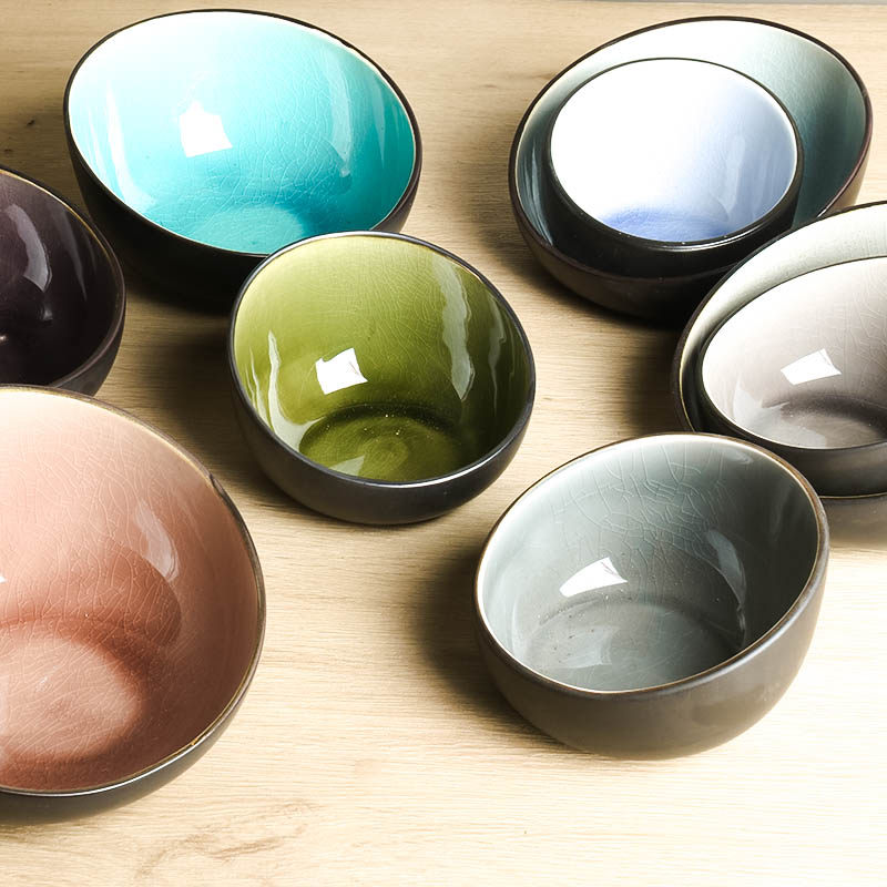 家用陶瓷吃饭碗冰裂釉甜品碗斜口碗小吃碗火锅调料碗餐具瑕疵款式