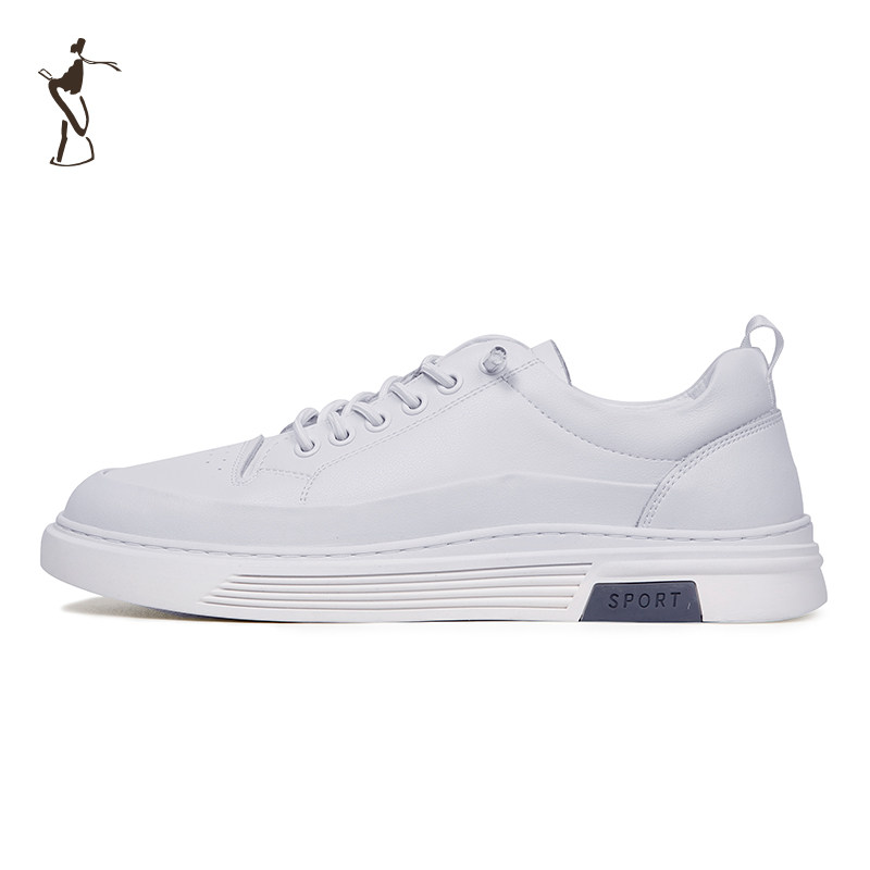 才子男鞋白色板鞋男2025新款时尚潮流鞋子运动跑步休闲软底小白鞋