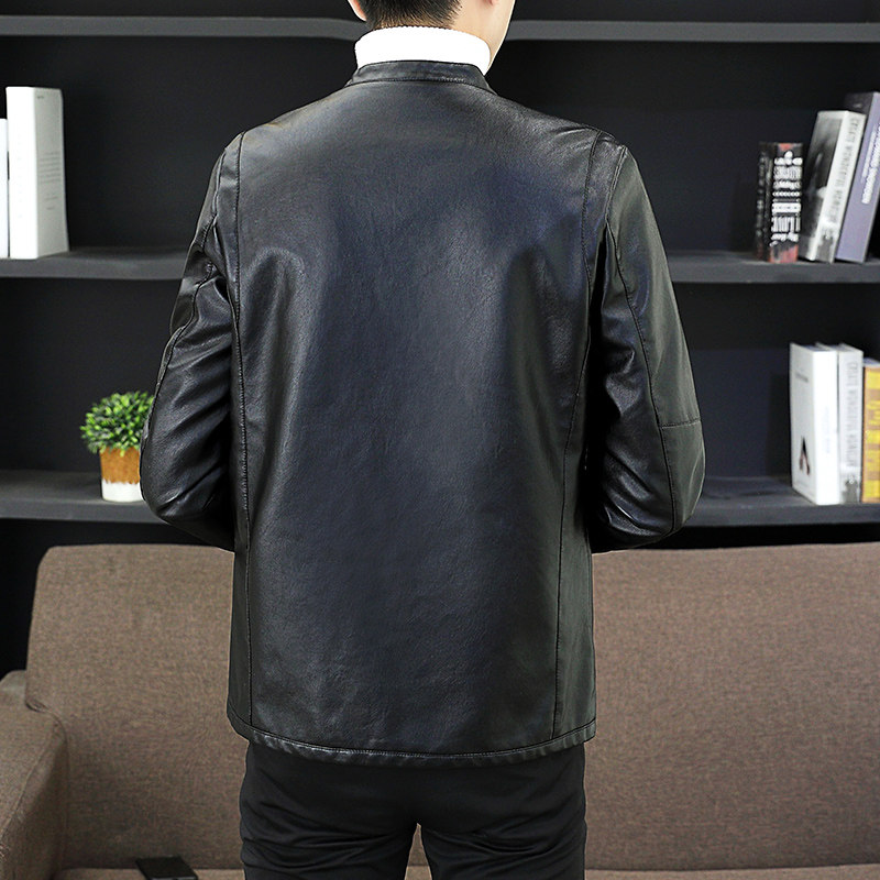2021秋季新品休闲青年时尚立领皮夹克外套PU皮衣机车服男7567-P60,男装皮衣,星座1217-2