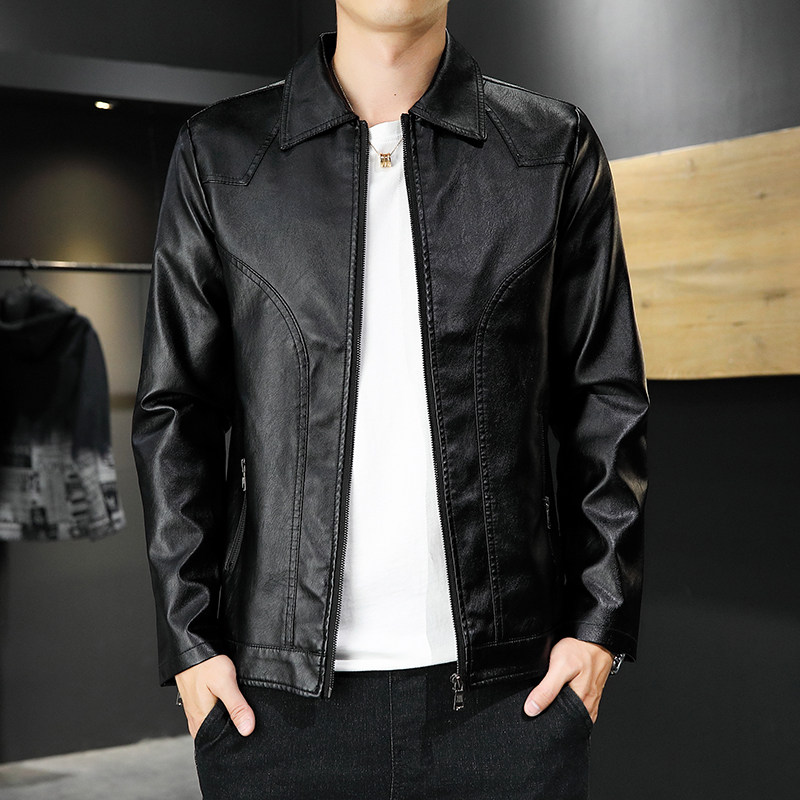 2021秋季新款男士皮衣帅气宽松机车服翻领外套冬PU皮夹克PU10-P60,男装皮衣,星座1217-2