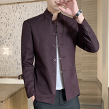 2021秋季主推爆款男士西装中山装青年商务休闲立领单西1903--P70，男装西服套装，星座1217-2