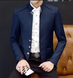2020男款韩版修身立领大码西服商务休闲三粒单排扣工作服1901-P70，男装西服，星座1217-2